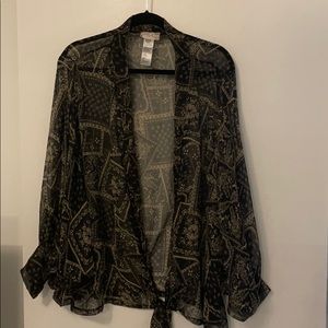 Free People Golden Hour Tie Front Kimono